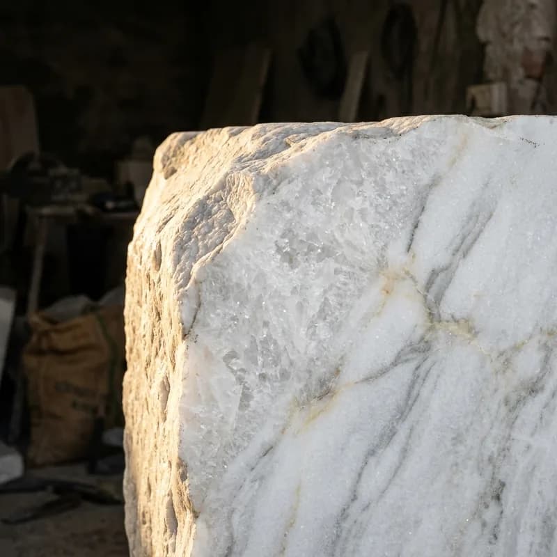 Makrana white marble block from Rajasthan