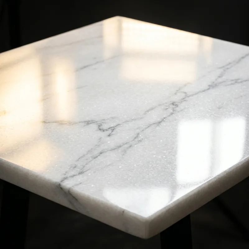 Polished Vietnam white marble slab with mirror finish