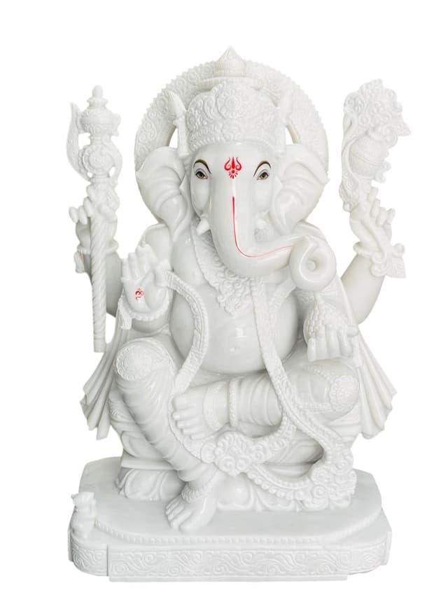Majestic Marble Shri Ganesha — Remover of All Obstacles thumbnail 2