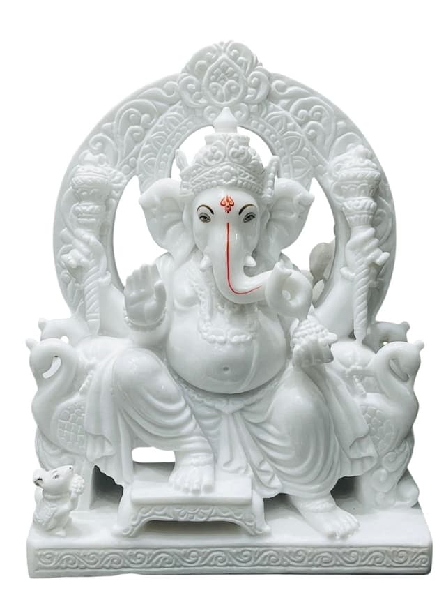 Majestic Marble Shri Ganesha — Remover of All Obstacles thumbnail 1