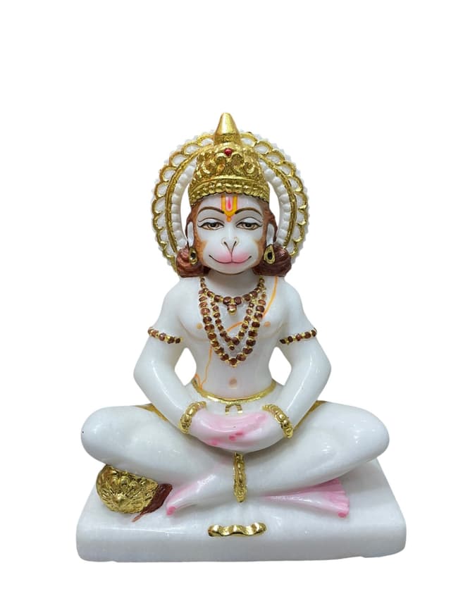Majestic Marble Shri Hanuman — The Devotee of Infinite Strength thumbnail 4