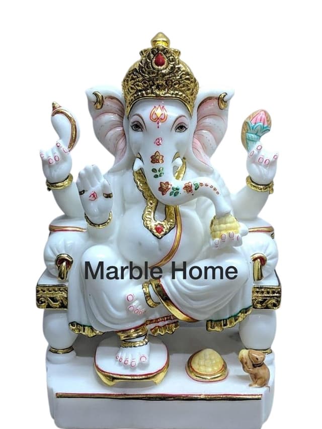 Majestic Marble Shri Ganesha — Remover of All Obstacles thumbnail 3