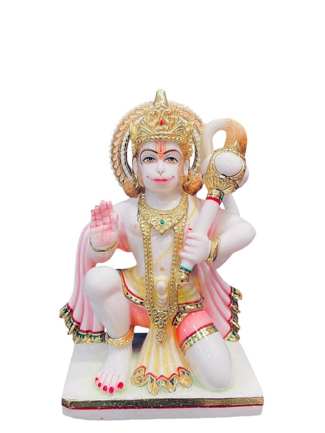 Majestic Marble Shri Hanuman — The Devotee of Infinite Strength thumbnail 5