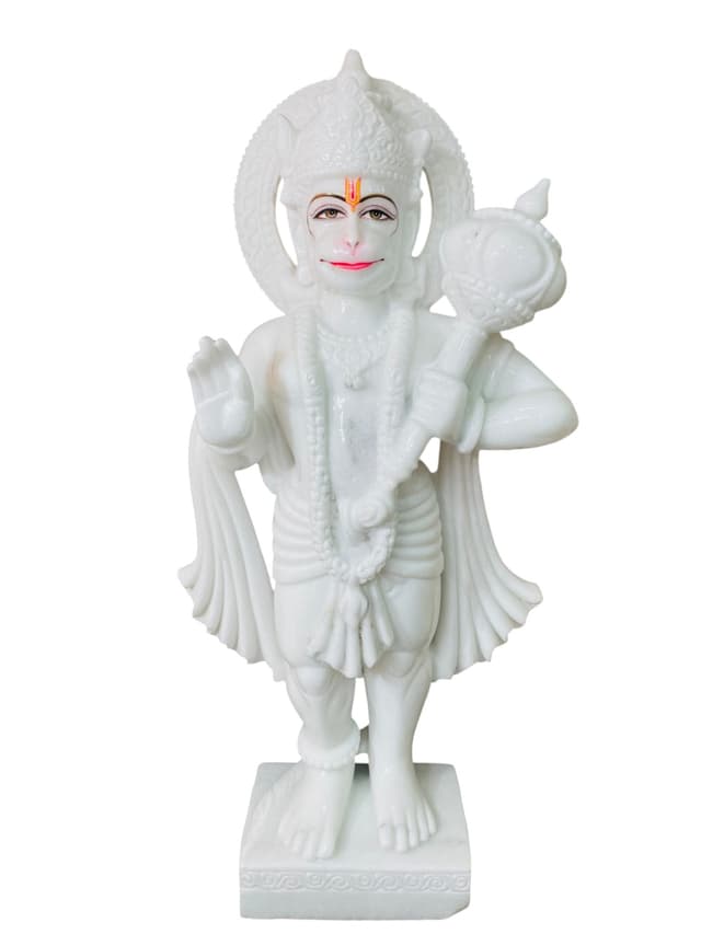 Majestic Marble Shri Hanuman — The Devotee of Infinite Strength thumbnail 3