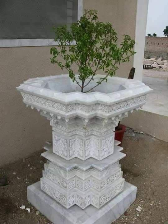 Sacred Marble Tulsi Vrindavan — Hand-Carved Temple-Style Pot thumbnail 3