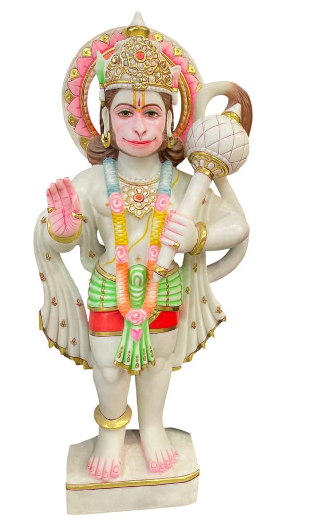 Majestic Marble Shri Hanuman — The Devotee of Infinite Strength thumbnail 6