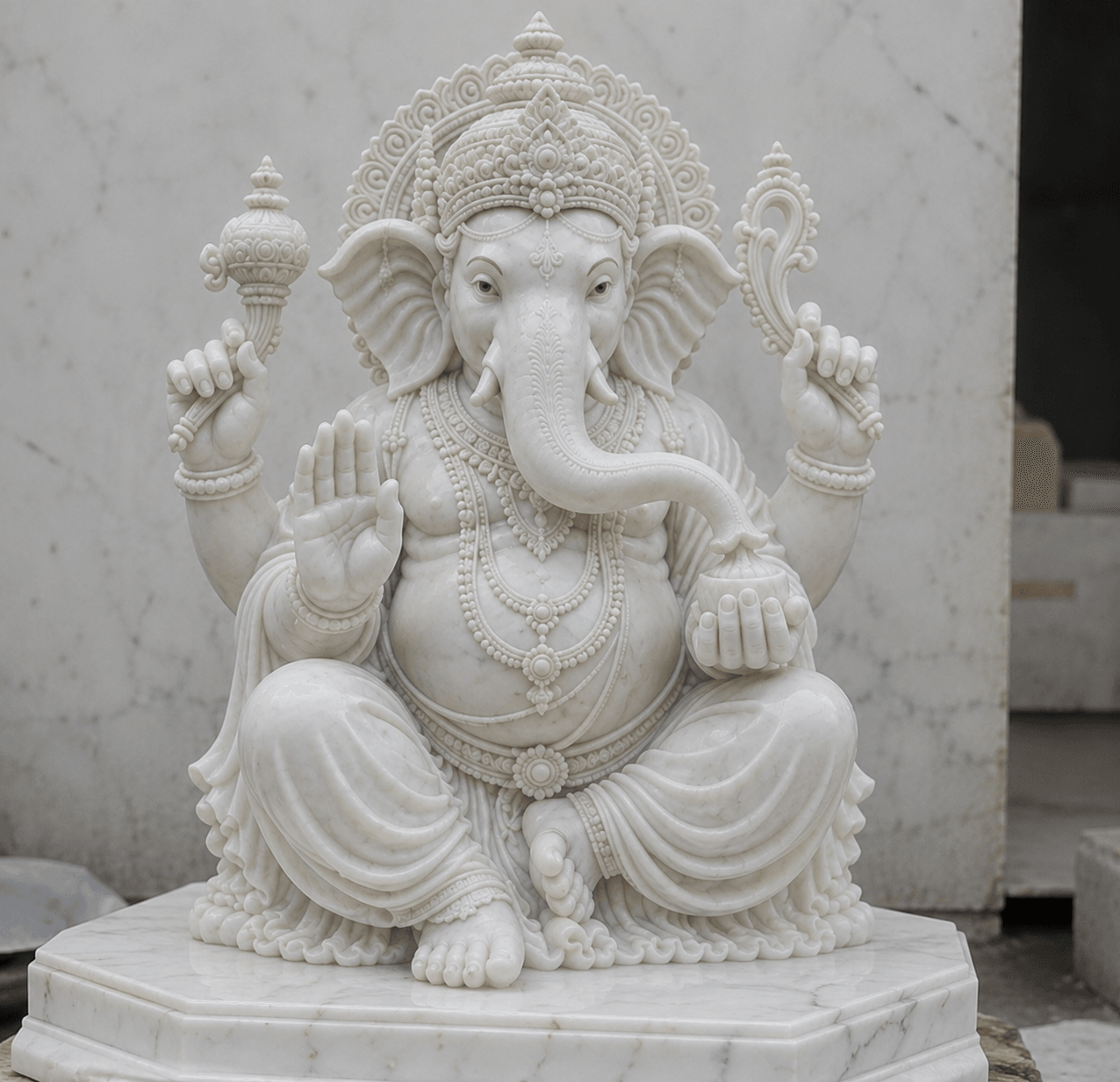 Handcrafted marble statue background