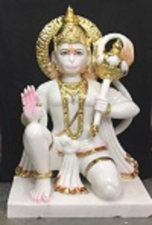 White Marble Hanuman ji Statue