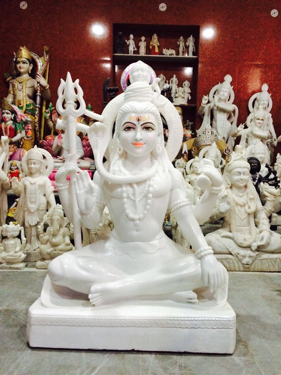 white Marble Shiv ji Statue