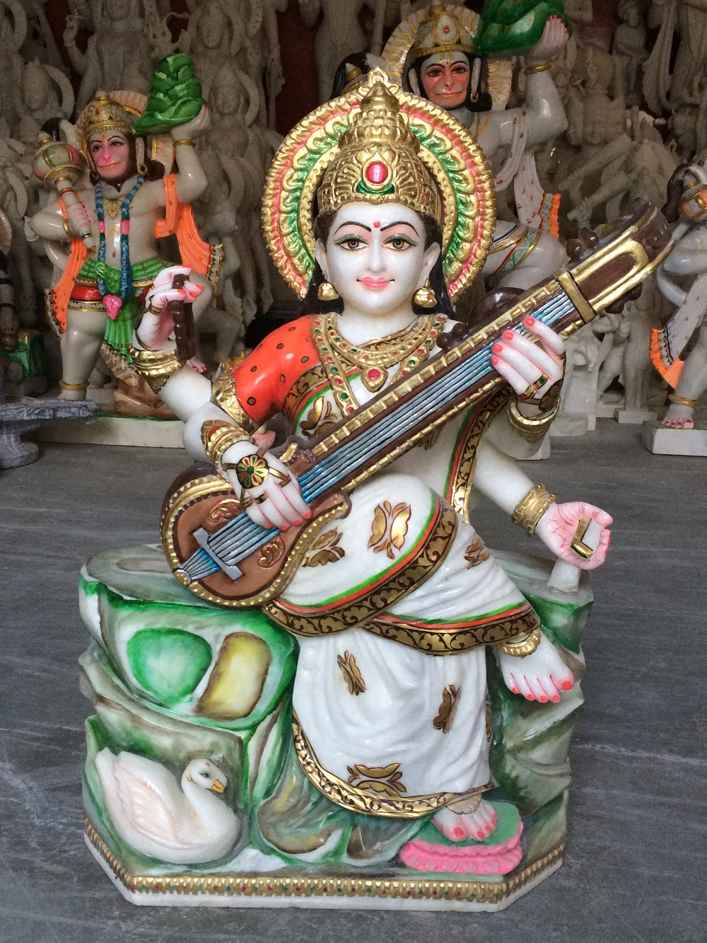 Multicolor Saraswati Mata Statue
