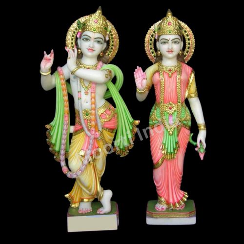 Multicolor Marble Radha Krishna Moorti