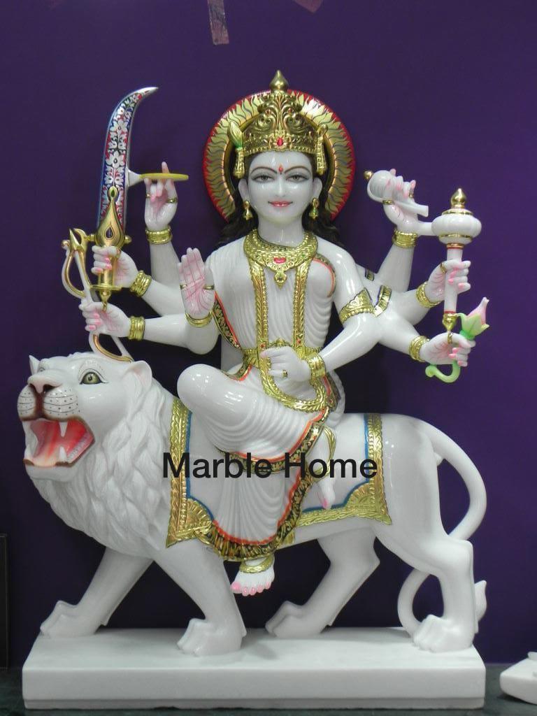 White Marble Durga Maa Statue