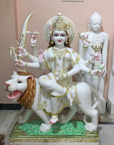 White Marble Durga Maa Statue